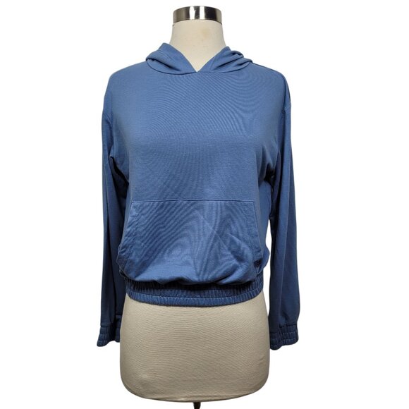Joe’s Jeans Blue Hoodie Sweatshirt Women’s Size Small Pullover Kangaroo Pocket - Picture 1 of 7